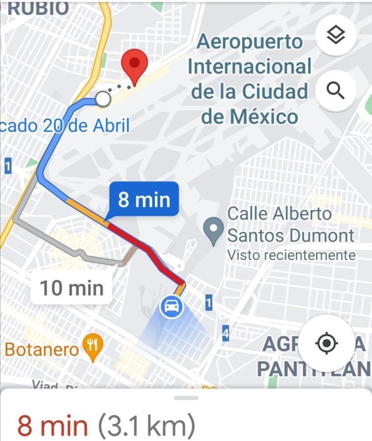 Departamento Cercano Al Aeropuerto T2, A 2 Calles Mexiko-Stadt Exterior foto